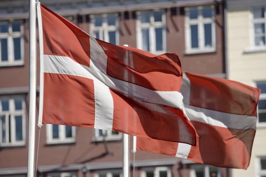 Danish Flags with Selective Focus