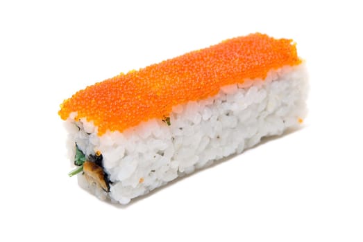 Rolls of sushi isolated on white
