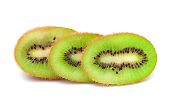 Fresh piece kiwi fruit isolated on white background 