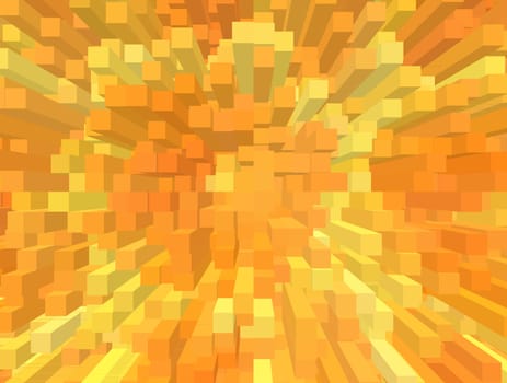 An abstract background with cubes and orange color 