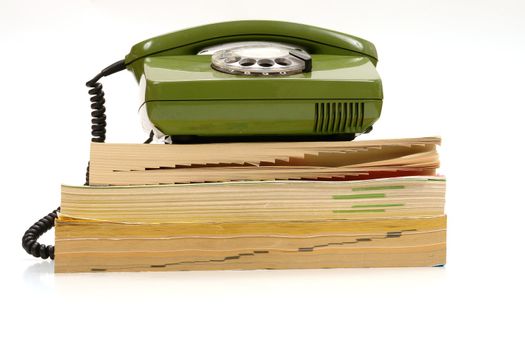 retro phone and phone book............