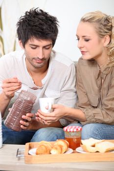 Man making chocolate drink