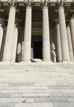 front steps of courthouse with columns