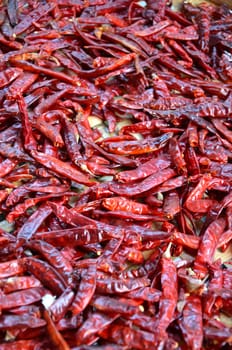 Dried chili in basket