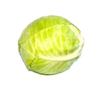 ripe cabbage isolated on white 