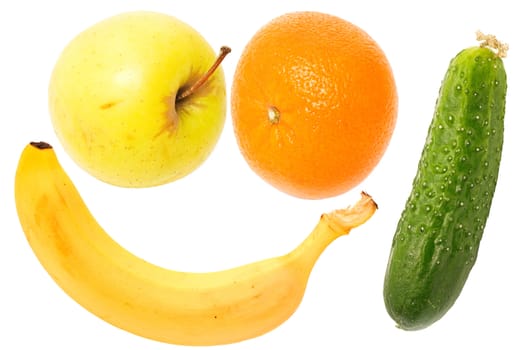 the apple; the banana; orange;the cucumber