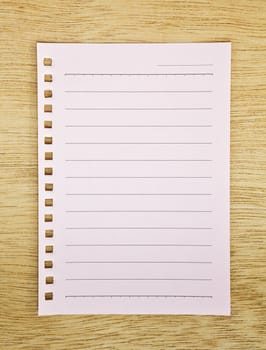 paper sheet on wood texture background