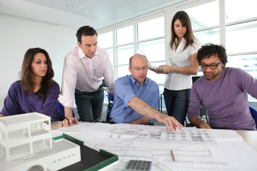 group of architects working