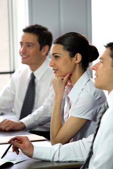 Pretty businesswoman in a meeting