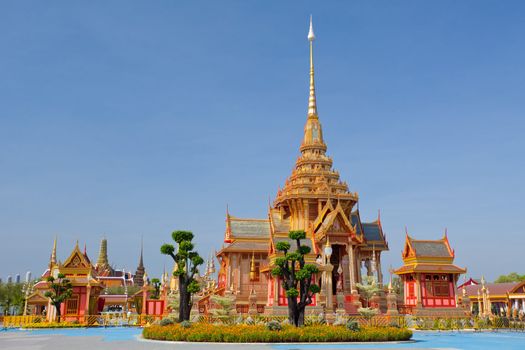 Thai royal funeral and Temple in bangkok thailand