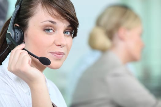 portrait of a woman with headset