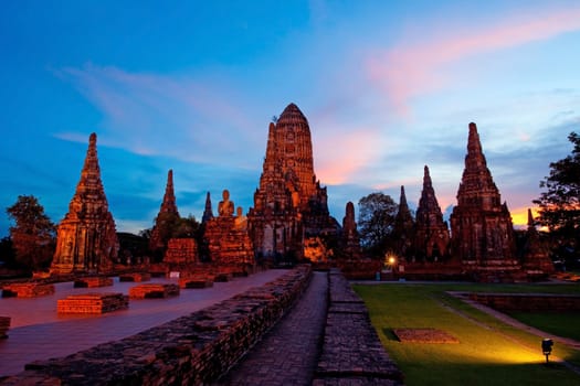 Wat Chaiwattanaram, the historical temple in Ayutthaya, Thailand