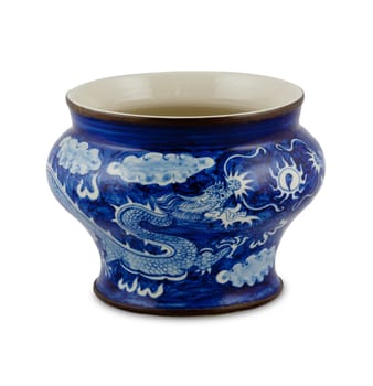 chinese antique vase on the plain back ground