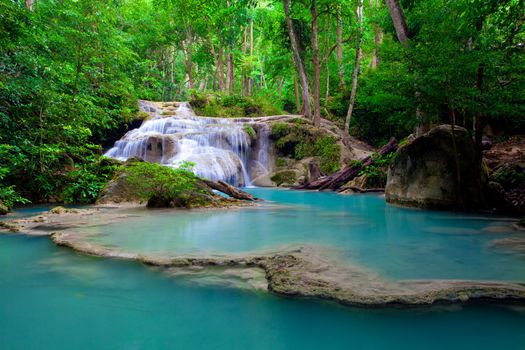 Eravan Waterfall  in Kanchanaburi, Thailand