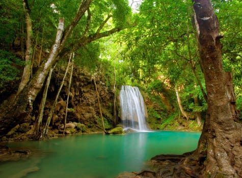 Deep forest Waterfall in Thailand