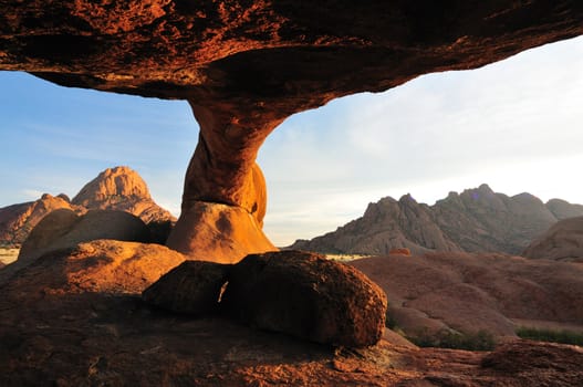 Sunrise at the Bridge, Spitzkoppe, Namibia