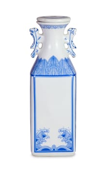 chinese antique vase on the plain back ground