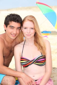 Young couple on the beach