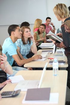 students and teacher in class