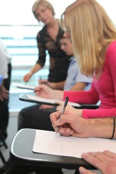 Students sitting at desks