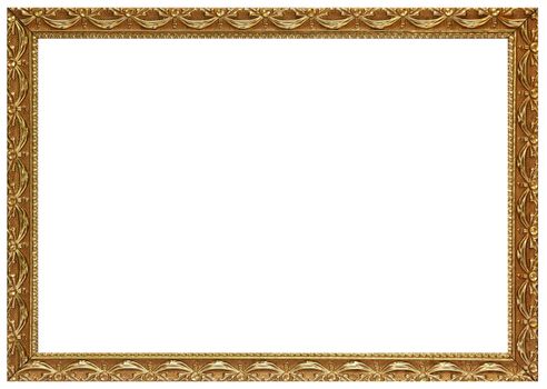 Gold frame on white background