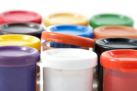 Jars with a paint gouache