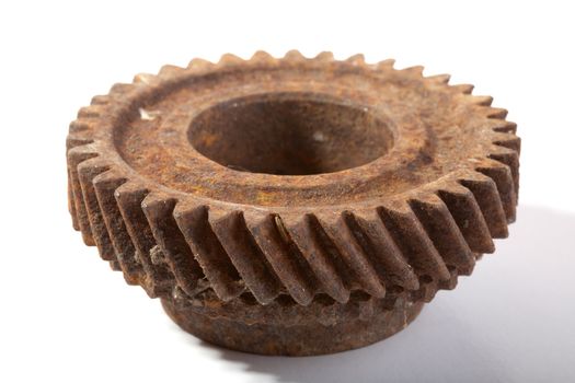 Rusty gears on a white background isolated