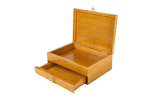 The varnished decorative casket isolated on a white background