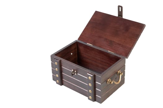 The open decorative chest on a white background
