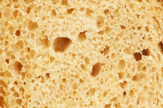 crust of bread as a backdrop. Macro