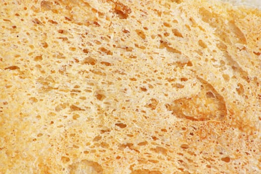 crust of bread as a backdrop. Macro