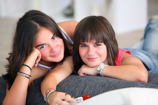 Teenagers hanging out together