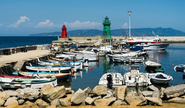 Seaport of Giglio Island, Italy.