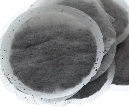 Round preforated tea bags full of english tea