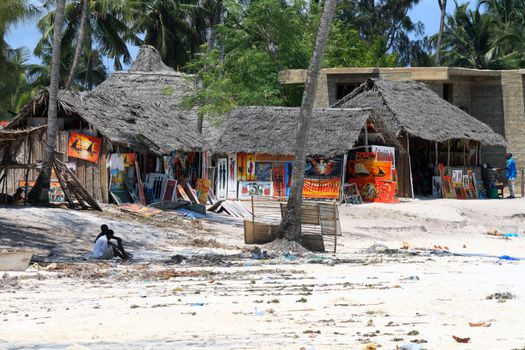 An artists' village on the beach in Zanzibar