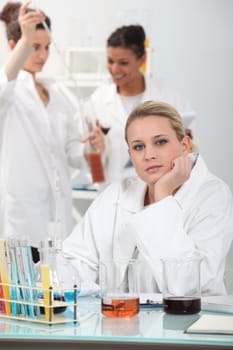 female scientist in a medical lab