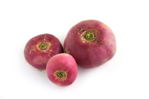 Three purple turnips