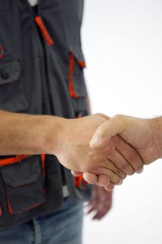 Manual worker shaking hand