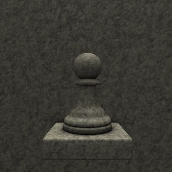 stone chess pawn - 3d illustration