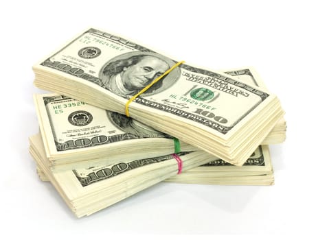 Stack of $100 bills 