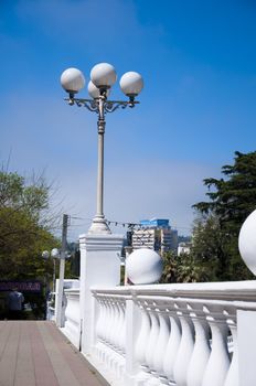 terrace overlooking the street with concrete balustrade