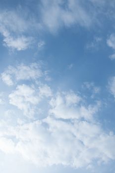 A beautiful spring sky with white clouds