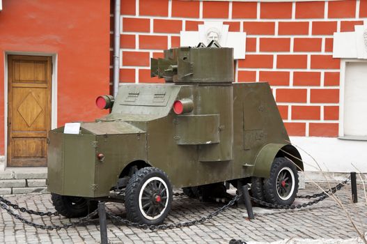 armored truck during historical reenactment of WWII