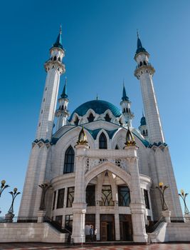 Kul-Sharif mosque in Kazan. Rebuilt in 2005, it is the largest mosque in Russia