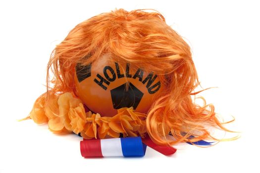 Various attributes as fan fun materials to be used at the Dutch soccer games 