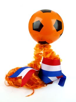 Various attributes as fan fun materials to be used at the Dutch soccer games 