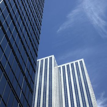 Modern business building with glass windows
