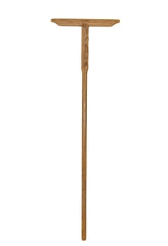 wooden broom on white background