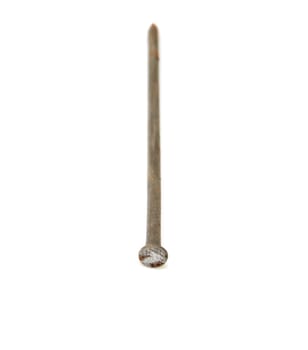 One metal nail isolated on a white background 
