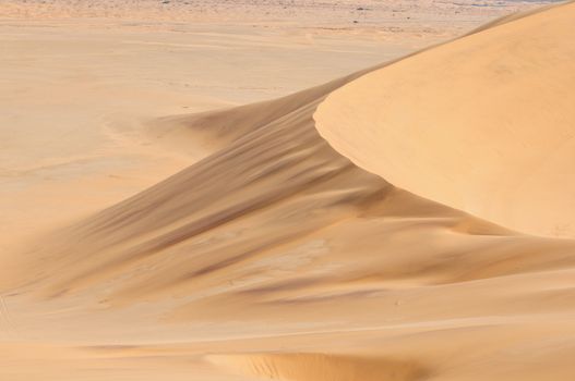 Patterns in the sand of the Namib desert, at Dune 7, Walvisbaai, Namibia